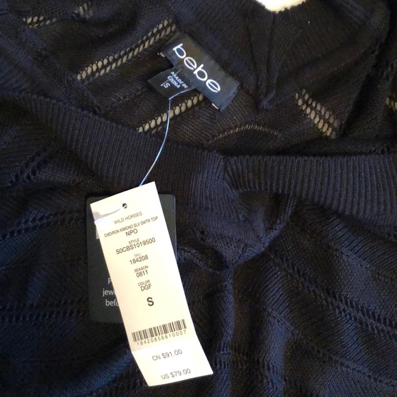 NEW bebe Cold shoulder batwing delicate sweater S - Picture 6 of 10